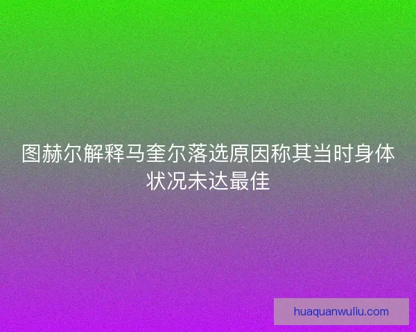 图赫尔解释马奎尔落选原因称其当时身体状况未达最佳